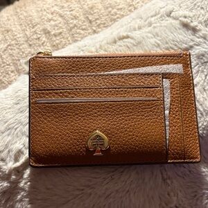 NWOT Kate Spade Tan Leather Card Holder